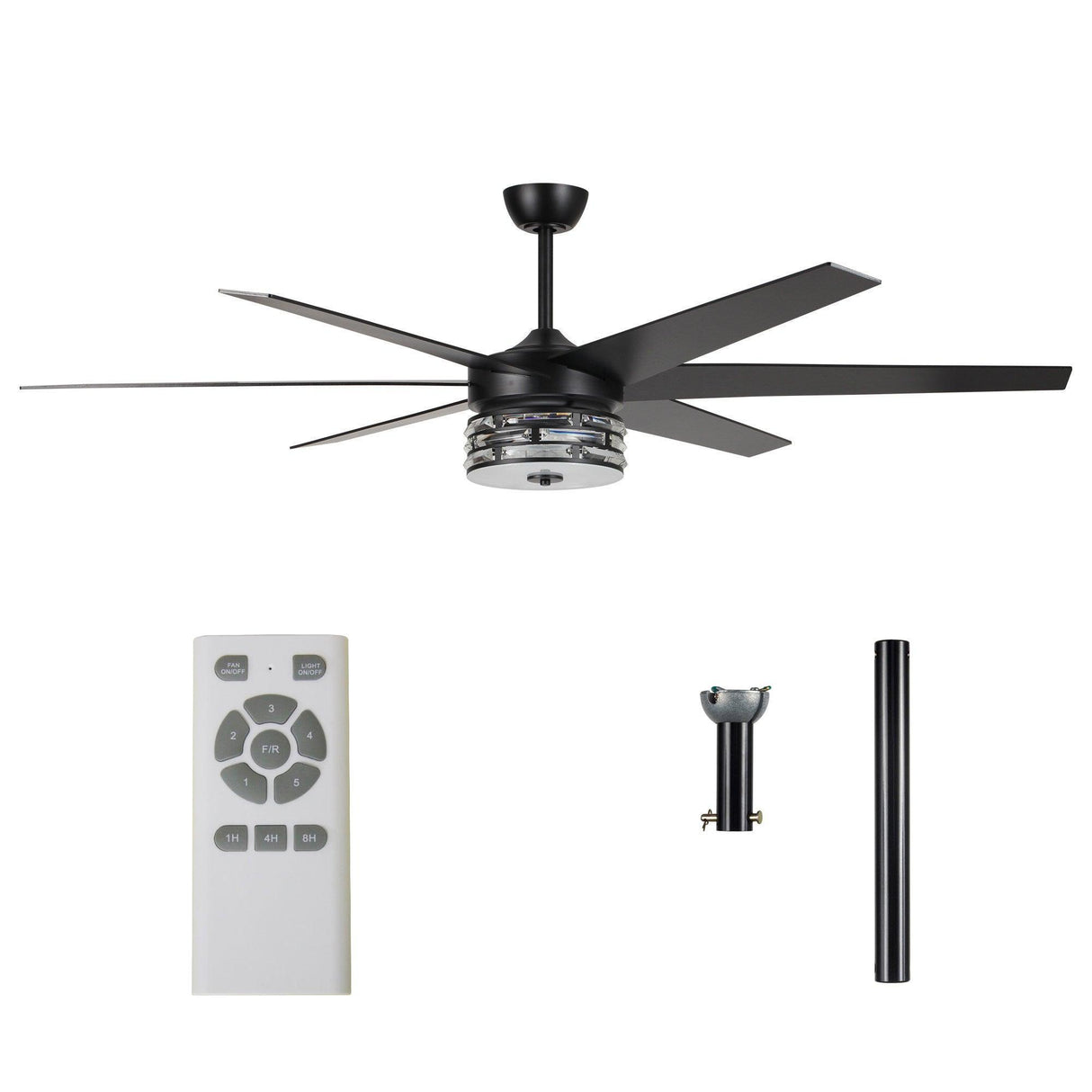 70" Black Modern Ceiling Fan