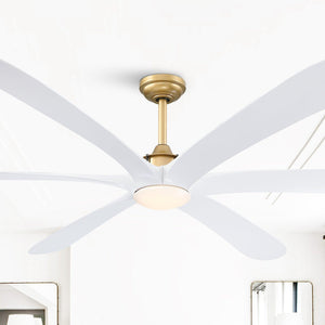 72" Jaydn Farmhouse Satin Nickel DC Motor Downrod Mount Reversible Ceiling Fan with Lighting and Remote Control