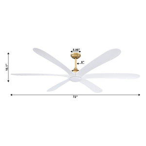 72" Jaydn Farmhouse Satin Nickel DC Motor Downrod Mount Reversible Ceiling Fan with Lighting and Remote Control