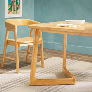 Ezra Modern Solid Wood Rectangle Dining Table for 6