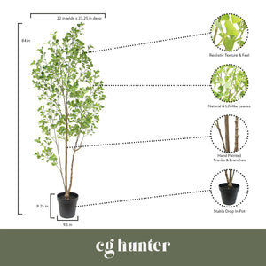 7' Artificial Heart Ficus Tree