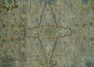 Hand Knotted Beige, Ivory and Gray Traditional Oushak Custom Made Wool Area Rug