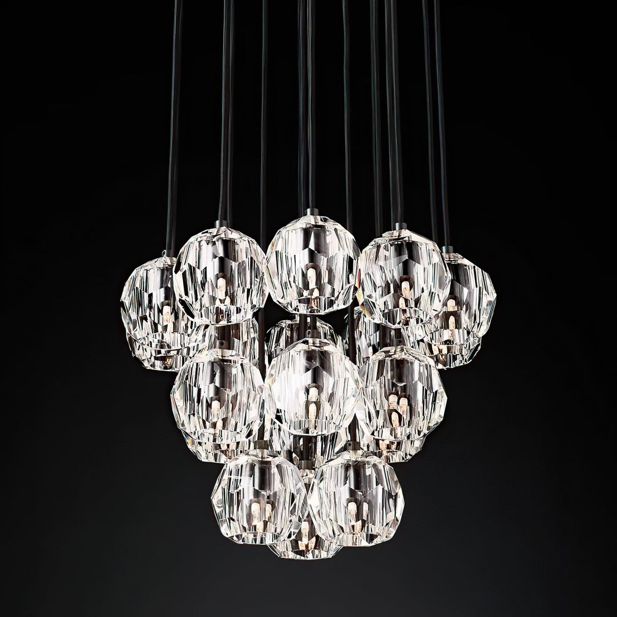 Kristal Crystal Round Cluster Chandelier