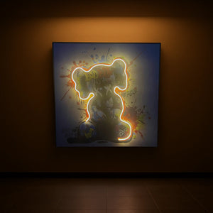 Dancing Street Art Figure LED Light – Modern LED Sculpture with X Eyes