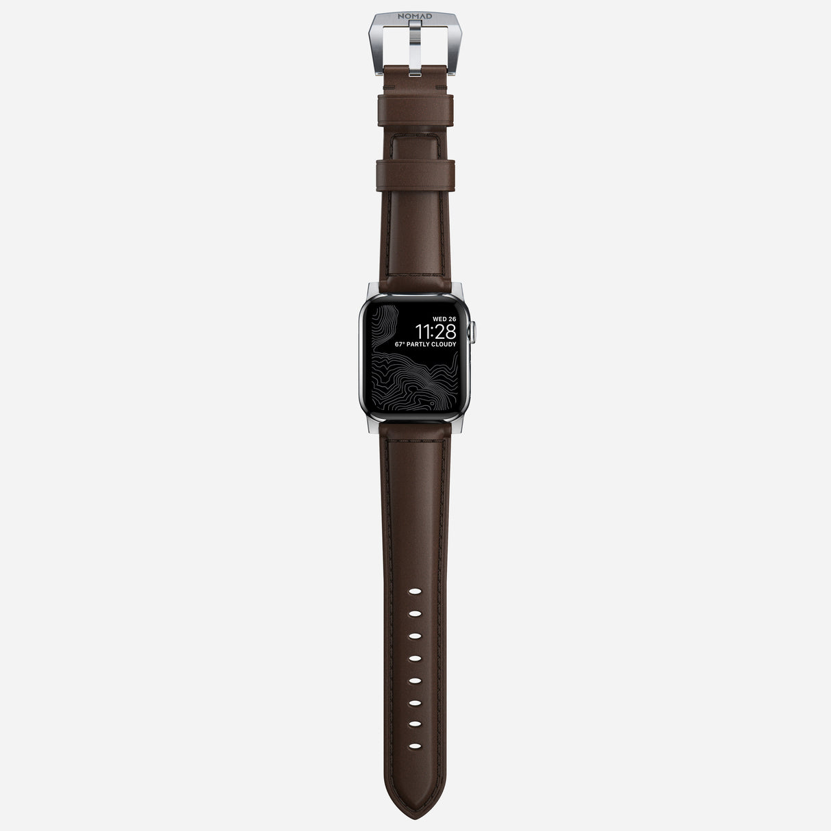 Traditional Band - 46mm/49mm | Silver Hardware | Rustic Brown | Horween