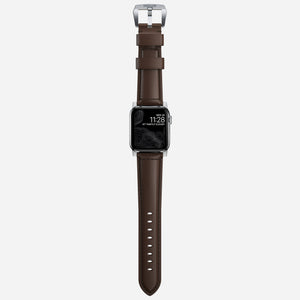 Traditional Band - 46mm/49mm | Silver Hardware | Rustic Brown | Horween