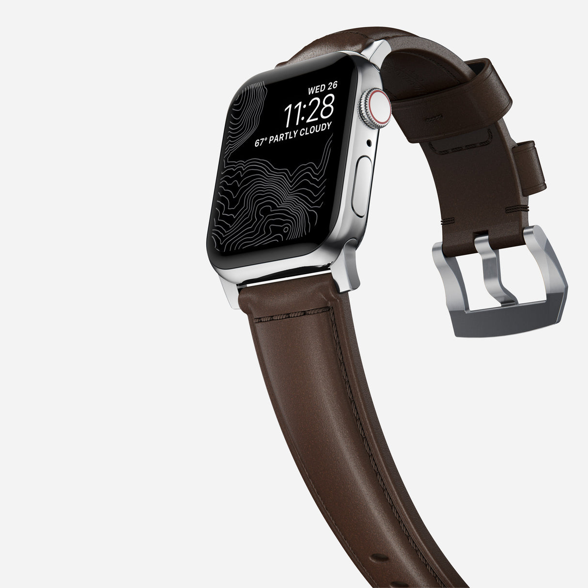 Traditional Band - 46mm/49mm | Silver Hardware | Rustic Brown | Horween