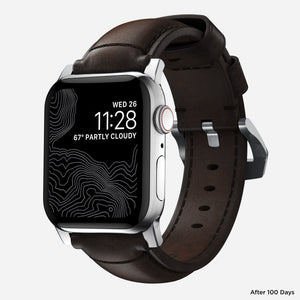 Traditional Band - 46mm/49mm | Silver Hardware | Rustic Brown | Horween