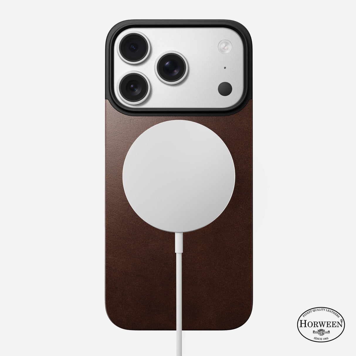 Magnetic Leather Back - iPhone 17 Pro | Rustic Brown | Horween | MagSafe