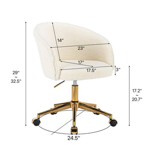Walker Edison | Teddy Modern Desk Chair with Gold Rolling Base