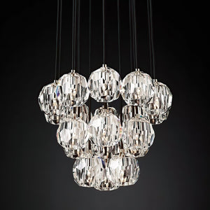 Kristal Crystal Round Cluster Chandelier