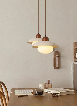 Travertine Glass Noah Disc Pendant Lamp