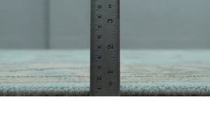 Hand Knotted Aqua, Beige and Ivory Traditional Oushak Wool Rug