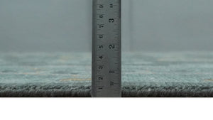 Hand Knotted Charcoal and Aqua Traditional Multi Size Oushak Wool Area Rug