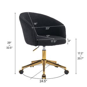 Walker Edison | Black Teddy Desk Chair with Gold Rolling Base