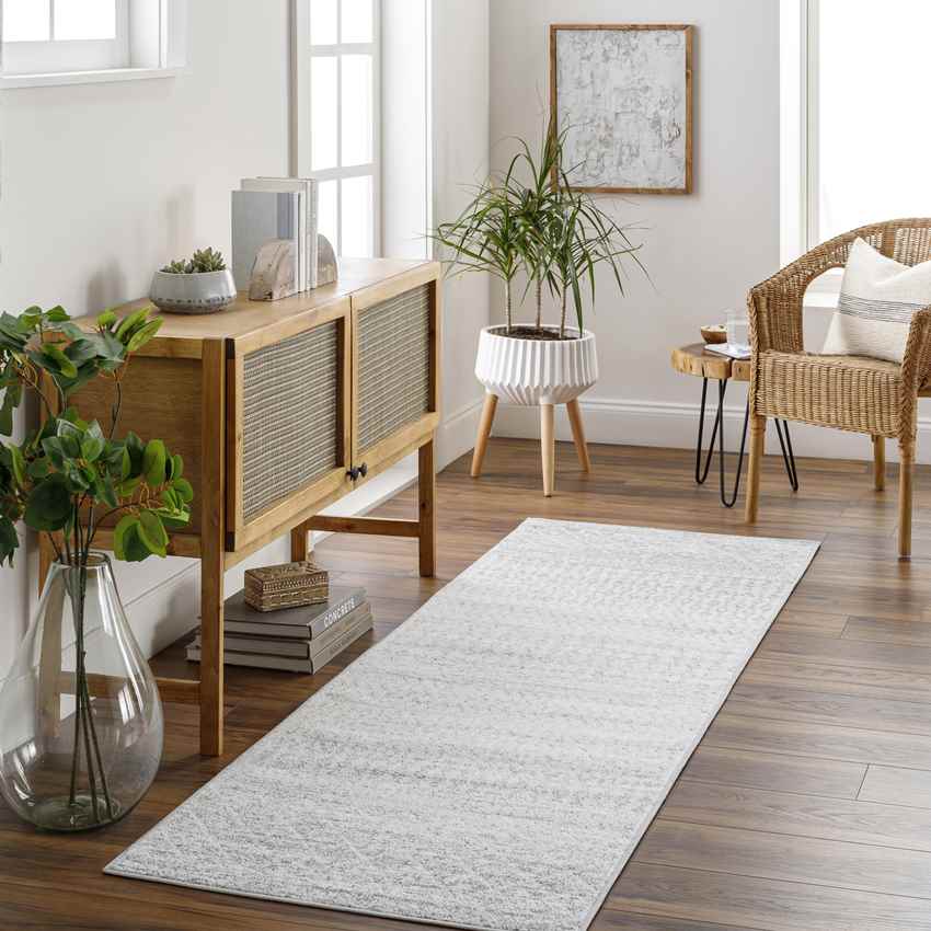 Louise Global Light Gray/White Area Rug