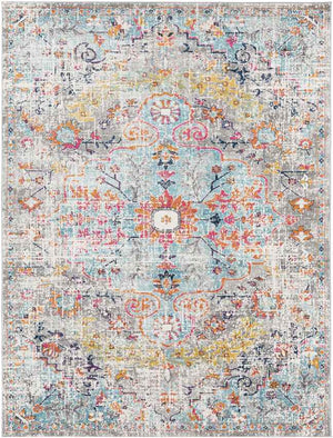 Olivia Traditional Teal/Beige Area Rug