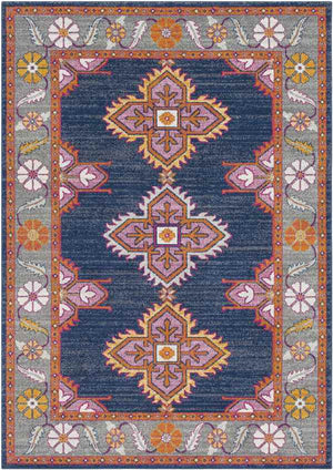 Isla Traditional Navy/Gray Area Rug