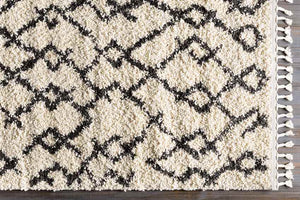 Brigitte Global Cream/Charcoal Area Rug