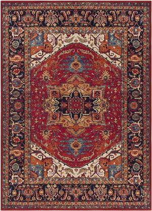 Elanor Traditional Dark Red Area Rug