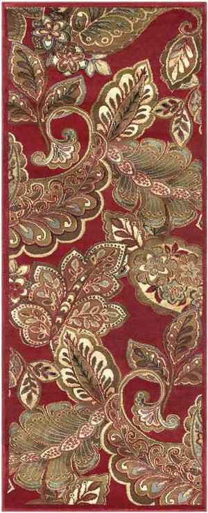 Gariel Traditional Dark Red Area Rug