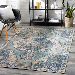 Henry Traditional Teal Area Rug