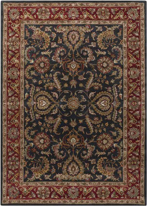 Palaiseau Traditional Dark Red Area Rug