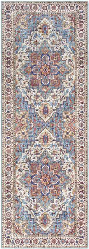 Landes Traditional Pale Blue Area Rug