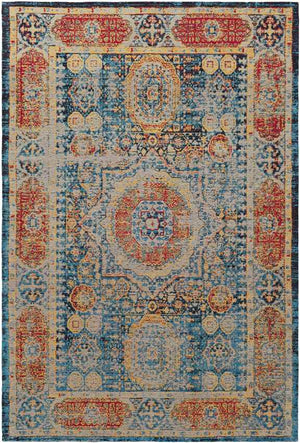 Pesaro Traditional Bright Blue Area Rug