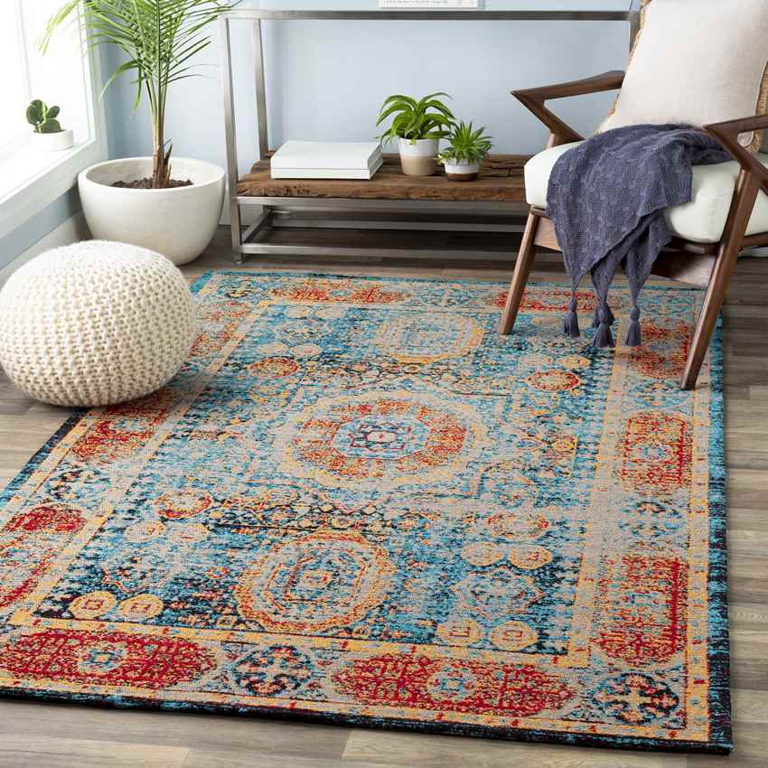 Pesaro Traditional Bright Blue Area Rug