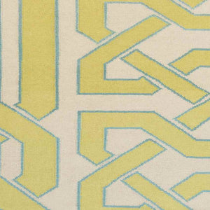 Akhiok Global Bone/Green Area Rug
