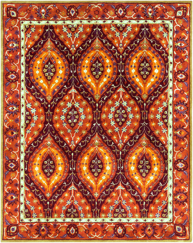 Chignik Traditional Burgandy Area Rug