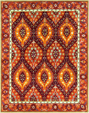Chignik Traditional Burgandy Area Rug