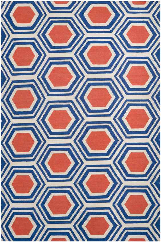 Sivas Modern Blue/Orange Area Rug