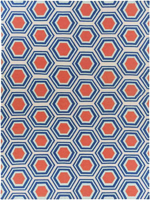 Sivas Modern Blue/Orange Area Rug
