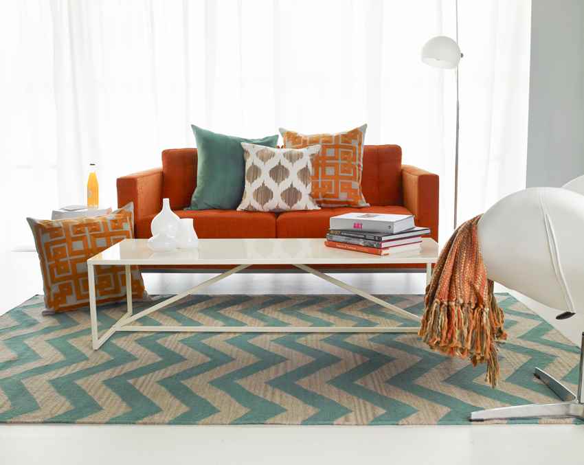Escondido Modern Teal/White Area Rug