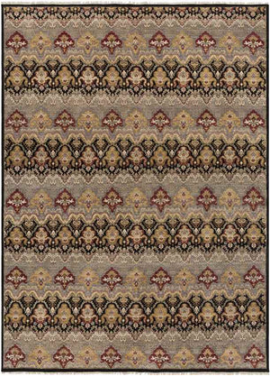 Sigourney Traditional Black/Tan Area Rug