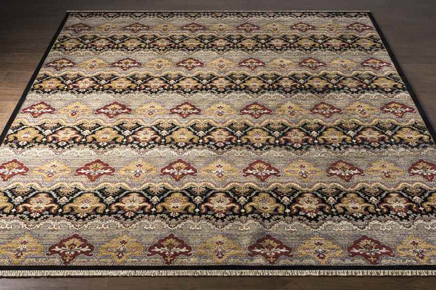 Sigourney Traditional Black/Tan Area Rug