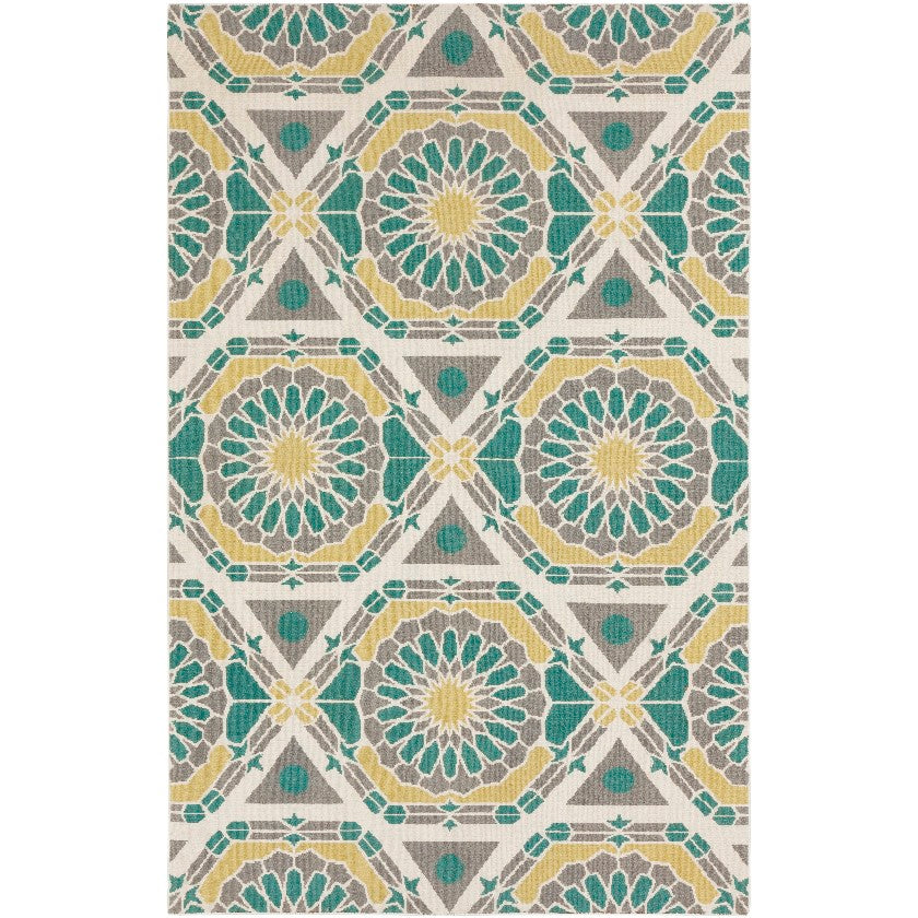 Ignacio Modern Green/Yellow Area Rug