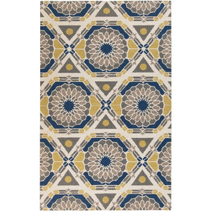 Ignacio Modern Blue/Yellow/Gray Area Rug
