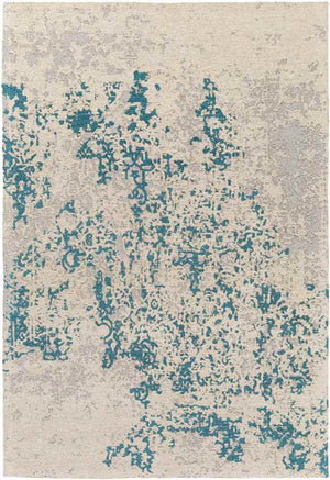 Coalville Modern Teal Blue/Silver Area Rug