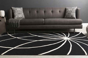 Falher Modern Black Area Rug