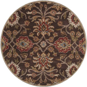 Eckville Traditional Dark Brown Area Rug