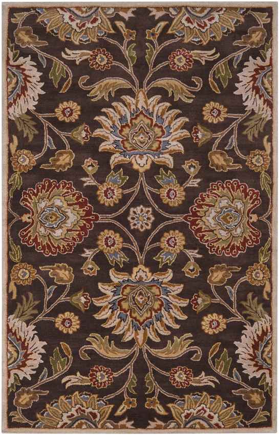 Eckville Traditional Dark Brown Area Rug