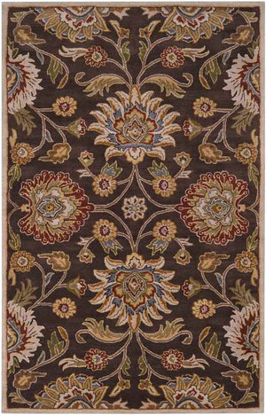 Eckville Traditional Dark Brown Area Rug