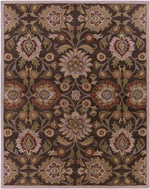 Eckville Traditional Dark Brown Area Rug