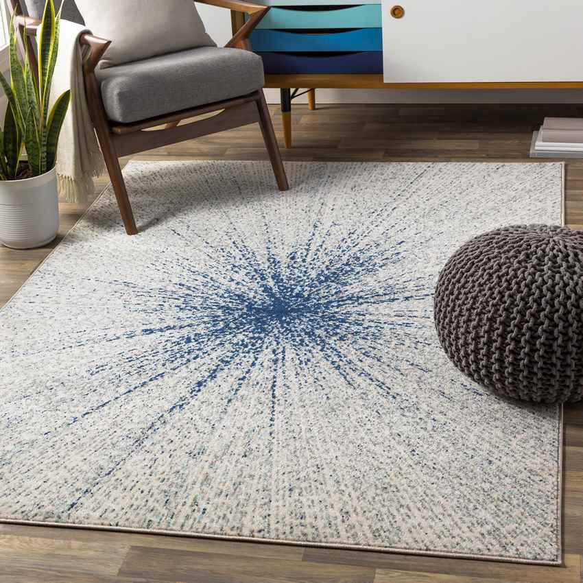 Tibma Modern Dark Blue Area Rug