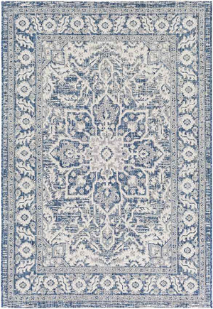 Mantinge Traditional Navy Area Rug