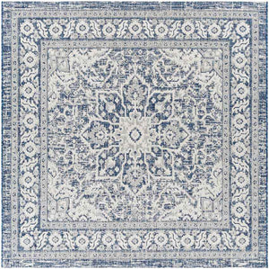 Mantinge Traditional Navy Area Rug