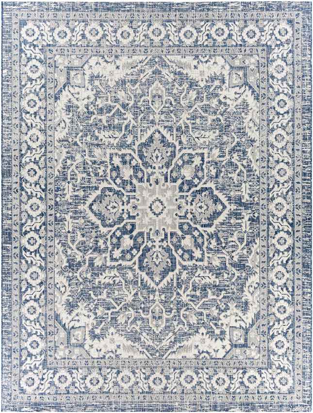 Mantinge Traditional Navy Area Rug